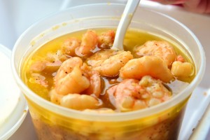 The shrimp in the New Orleans style barbecue sauce