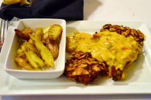 Zapp's Crawtator crusted Louisiana drum with crawfish cream sauce, and a side of duck fat fingerling potatoes