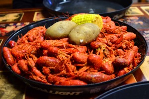 Three pounds of boiled crawfish