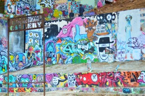 Walls of graffiti