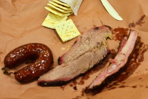 Assorted barbecued meats from Kreuz Market