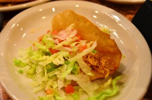 Puffy chicken taco from La Hacienda de Los Barrios