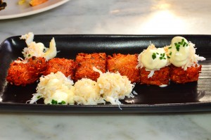 Dungeness crab tater tots