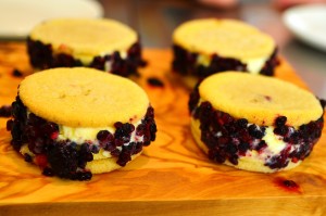 Sweet corn ice cream sandwiches